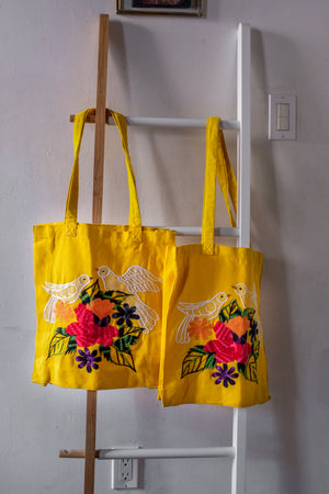 Embroidered milaya tote bags