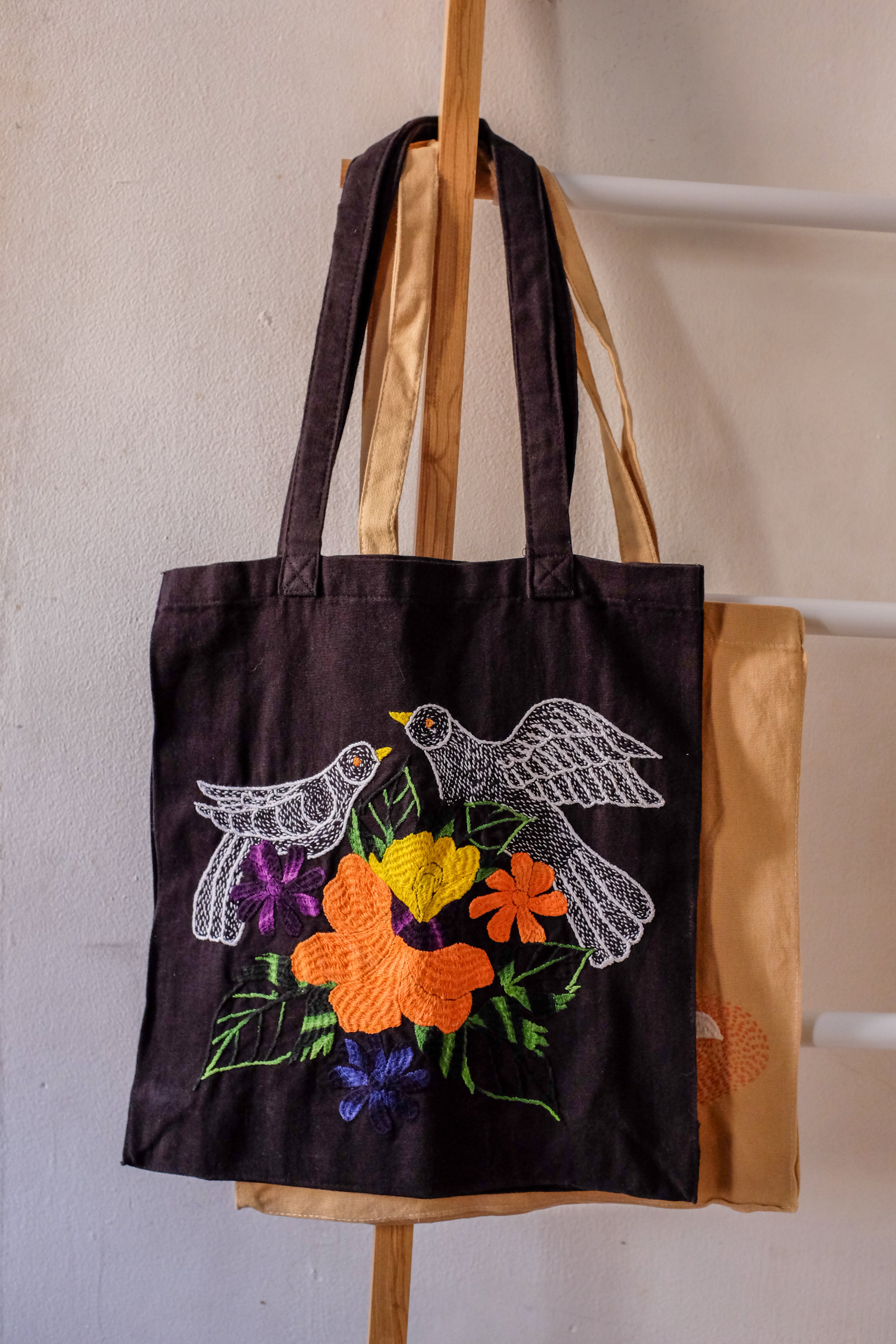 Embroidered milaya tote bags