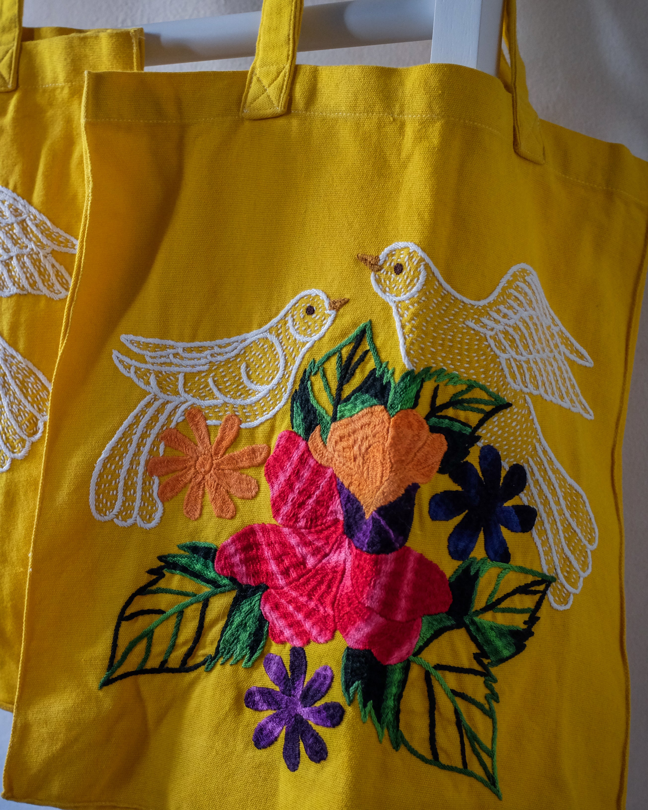 Embroidered milaya tote bags