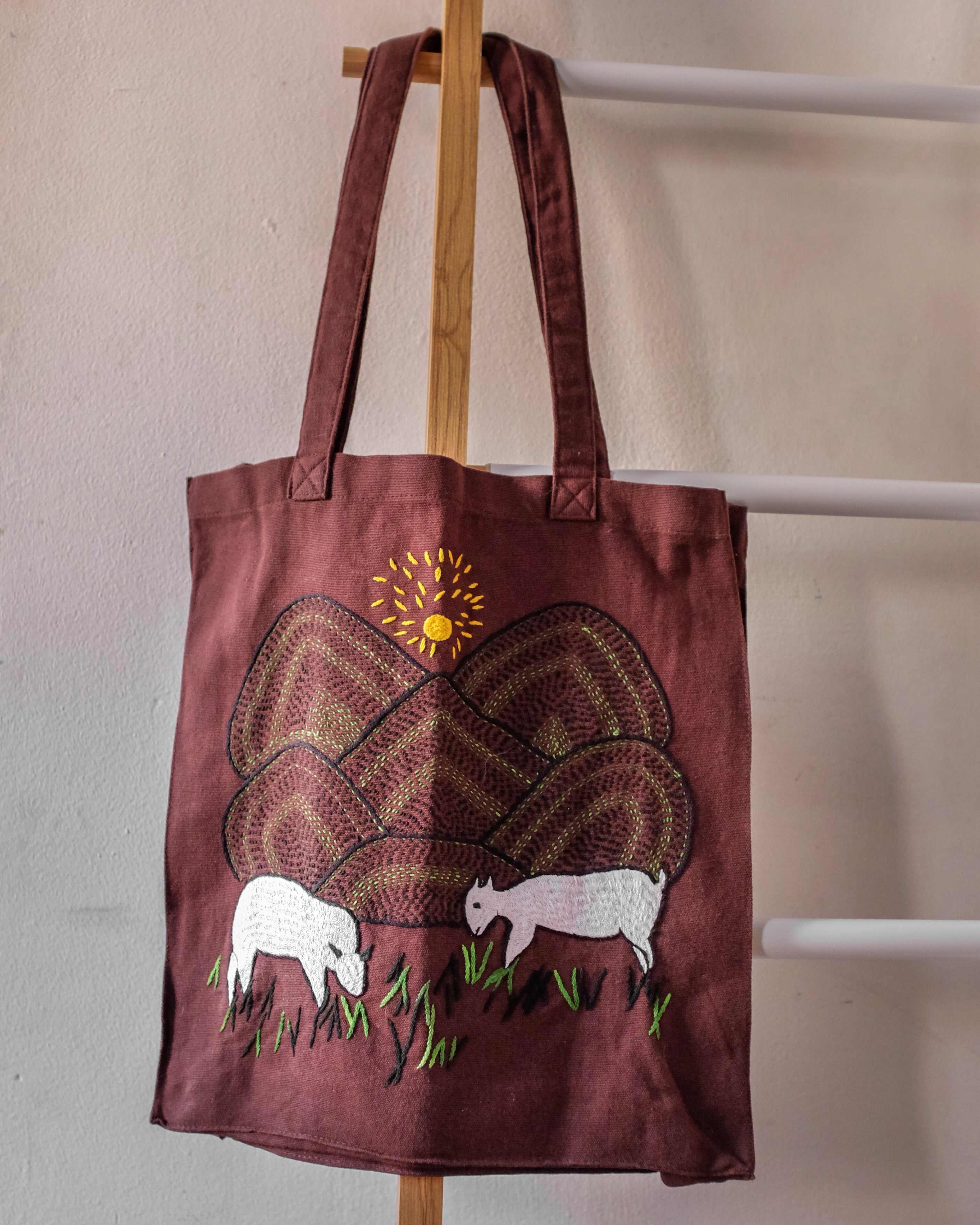 Embroidered milaya tote bags