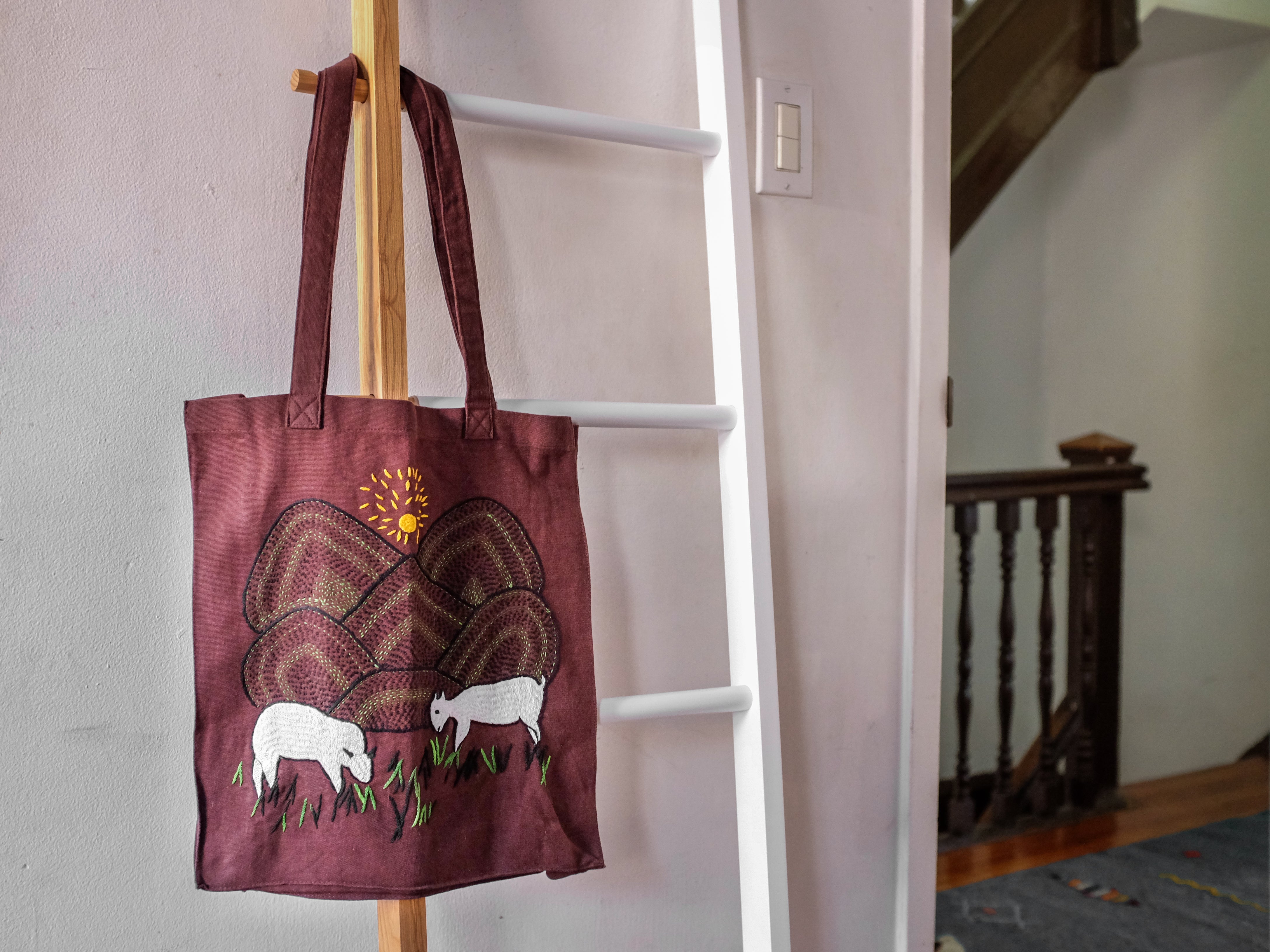 Embroidered milaya tote bags